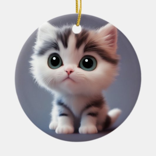 Sehr niedliches Kätzchen Keramik Ornament (Vorne)