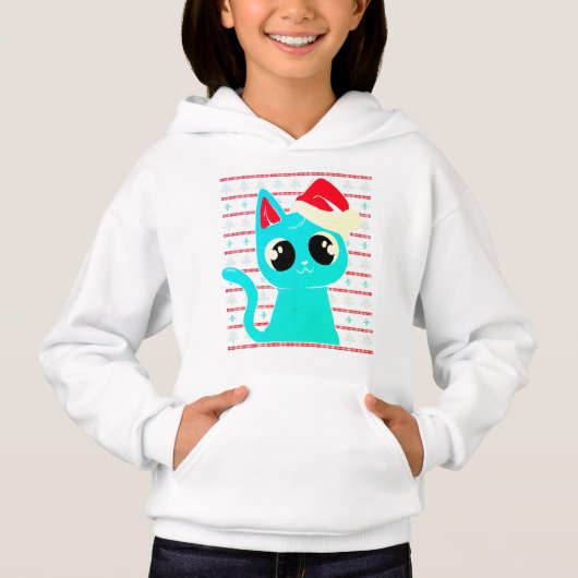 Sehr Niedliches Kitten, Weihnachts Cat Jumper Hoodie (Vorderseite)