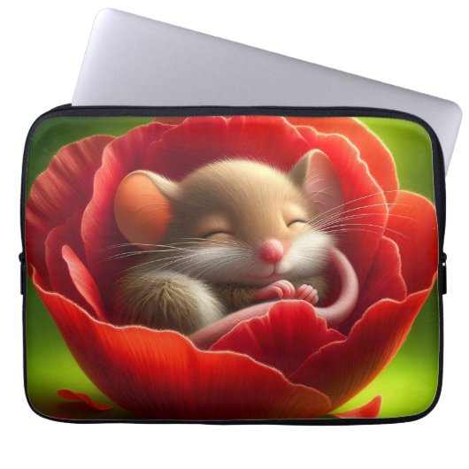 Sehr Niedliches Schlafen von Babymäuse Laptopschutzhülle (Vorderseite)