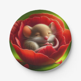 Sehr Niedliches Schlafen von Babymäuse Pappteller