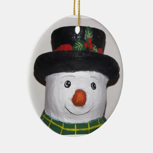 Sehr Niedliches Schneemann-Ornament Keramikornament (Rechts)