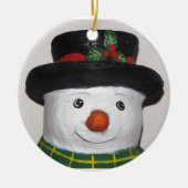 Sehr Niedliches Schneemann-Ornament Keramikornament (Vorne)