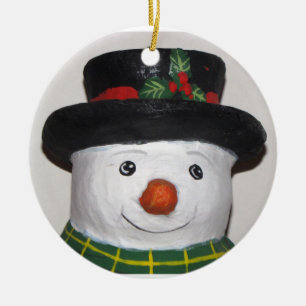 Sehr Niedliches Schneemann-Ornament Keramikornament