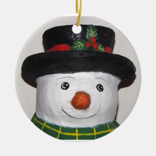 Sehr Niedliches Schneemann-Ornament Keramikornament (Vorne)