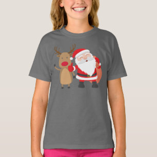 Sehr niedliches Weihnachtsmann- und Ren- Shirt