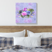 Sehr peri Aquarell, Rose, Tulips Canvas Print Leinwanddruck (Insitu (Schlafzimmer))