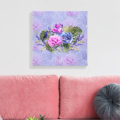 Sehr peri Aquarell, Rose, Tulips Canvas Print Leinwanddruck (Insitu (Wohnzimmer))