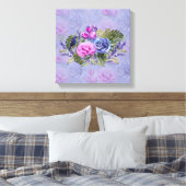 Sehr peri Aquarell, Rose, Tulips Canvas Print Leinwanddruck (Insitu (Schlafzimmer))