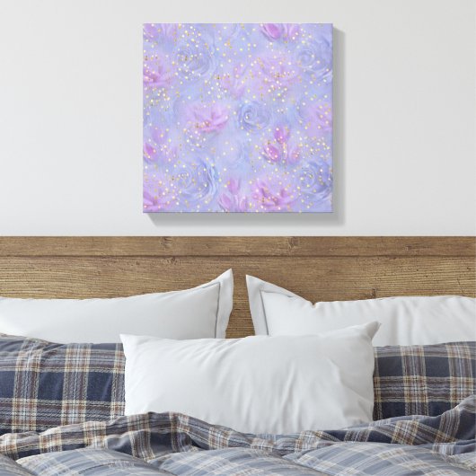 Sehr peri Aquarell, Rose, Tulpen Leinwanddruck (Insitu (Schlafzimmer))