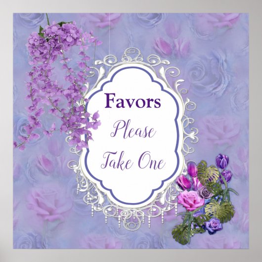 Sehr peri Aquarell, Rose, Tulpen Poster (Vorne)