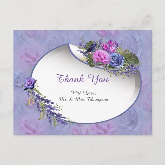 Sehr peri Aquarell, Rose, Tulpen Postkarte (Vorderseite)