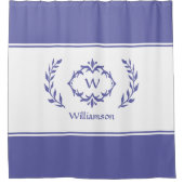 Sehr Peri Periwinkle Mit Monogramm Name Duschvorhang (Vorderseite)