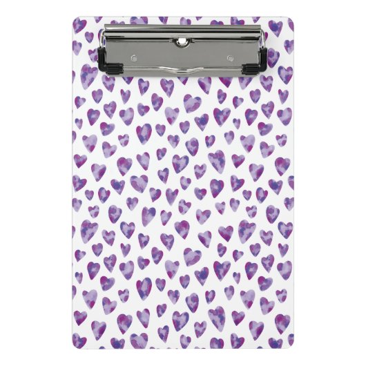 Sehr Peri Wasserfarbenherz Mini Klemmbrett (Vorderseite)