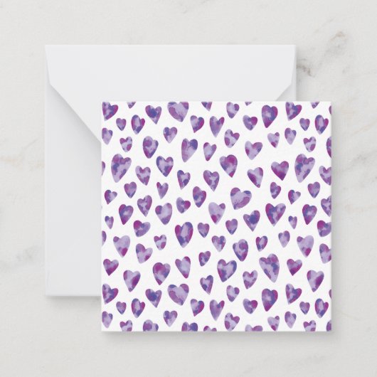 Sehr Peri Wasserfarbenherz Mitteilungskarte (Vorderseite)