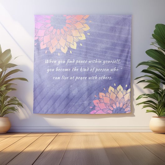 Sehr Peri Yoga Instructor Rose Gold Mandala Quotes Wandteppich