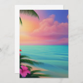 Sehr realistisch abgeschiedener Tropical Beach mit Dankeskarte (Vorne/Hinten)