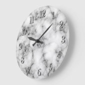 Sehr realistisches Muster aus weißem Marmor Große Wanduhr (Winkel)