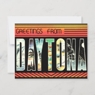 Sehr Retro Daytona Beach Florida Postkarte