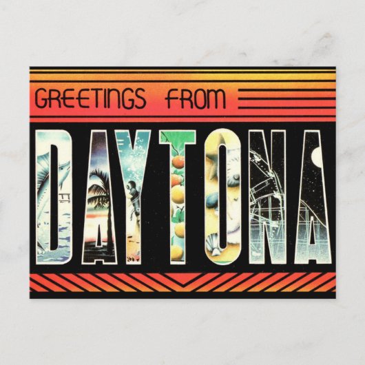 Sehr Retro Daytona Beach Florida Postkarte (Vorderseite)