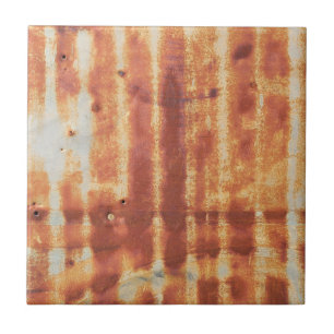 Sehr robuste Metallaußenwand eines ländlichen Ausb Fliese