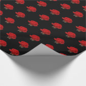 Sehr Rote Rose auf Schwarzem Geschenkpapier (Ecke)