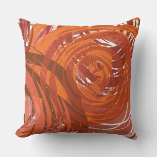 Sehr rotes braunes SPIRALISCHES DESIGN Retro-Kisse Kissen