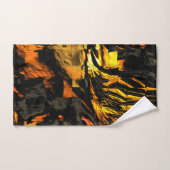 Sehr rustikal verbrannt goldfarbenes, abstraktes M Badhandtuch Set (Handtuch)