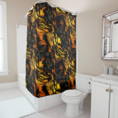 Sehr rustikal verbrannt goldfarbenes, abstraktes M Duschvorhang (Beispiel)