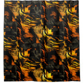 Sehr rustikal verbrannt goldfarbenes, abstraktes M Duschvorhang (Vorderseite)