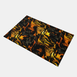 Sehr rustikal verbrannt goldfarbenes, abstraktes M Fußmatte