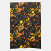 Sehr rustikal verbrannt goldfarbenes, abstraktes M Geschirrtuch (Vertikal)