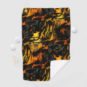 Sehr rustikal verbrannt goldfarbenes, abstraktes M Golfhandtuch (Insitu)