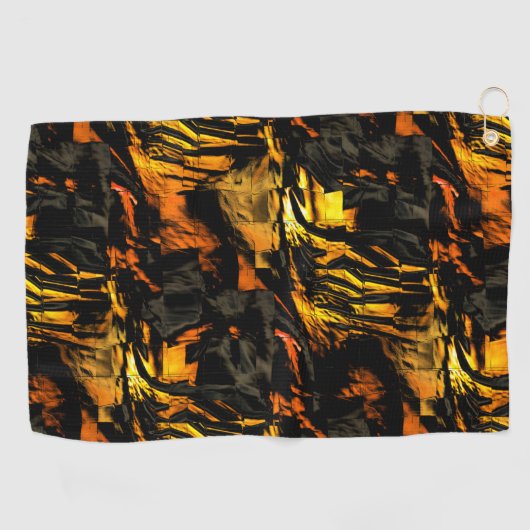 Sehr rustikal verbrannt goldfarbenes, abstraktes M Golfhandtuch (Horizontal)