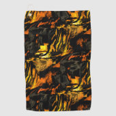 Sehr rustikal verbrannt goldfarbenes, abstraktes M Golfhandtuch (Vorderseite)