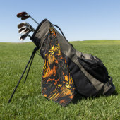 Sehr rustikal verbrannt goldfarbenes, abstraktes M Golfhandtuch (Gras)