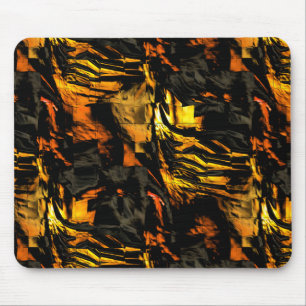 Sehr rustikal verbrannt goldfarbenes, abstraktes M Mousepad