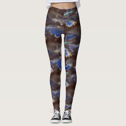 Sehr rustikale dunkle Wolken mit tropfender Versch Leggings (Vorderseite)