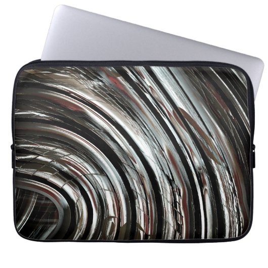 Sehr rustikale Silberstreifen oder kreisförmige Au Laptopschutzhülle (Vorderseite)
