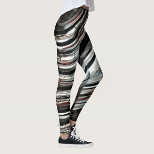 Sehr rustikale Silberstreifen oder kreisförmige Au Leggings