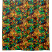 Sehr rustikales Gestein in gebranntem Gelb mit grü Duschvorhang (Vorderseite)