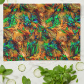 Sehr rustikales Gestein in gebranntem Gelb mit grü Geschirrtuch (Gefaltet)