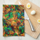 Sehr rustikales Gestein in gebranntem Gelb mit grü Geschirrtuch (Viertel Falte)