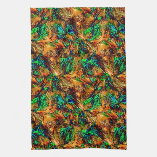 Sehr rustikales Gestein in gebranntem Gelb mit grü Geschirrtuch (Vertikal)