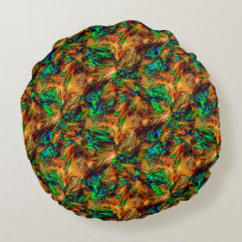 Sehr rustikales Gestein in gebranntem Gelb mit grü Rundes Kissen