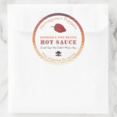 Sehr scharfer Schädel und Crossbones, heißes Sauce Runder Aufkleber (Tasche)