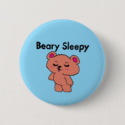 Sehr schläfriger Knopf Button (Vorderseite)