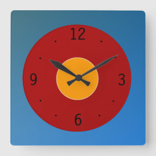 Sehr Schlicht blaue Gelb>Schlichte Küchenuhren Quadratische Wanduhr