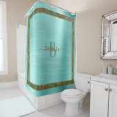 Sehr schön Aquamarin mit einzigartigem, benutzerde Duschvorhang (Beispiel)