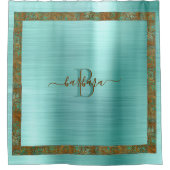 Sehr schön Aquamarin mit einzigartigem, benutzerde Duschvorhang (Vorderseite)