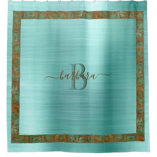 Sehr schön Aquamarin mit einzigartigem, benutzerde Duschvorhang (Vorderseite)